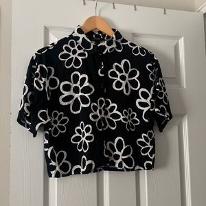 Forever 21 button down crop blouse